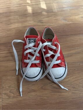 Converse toddlers' Red All Star Low-Top Sneakers size 8